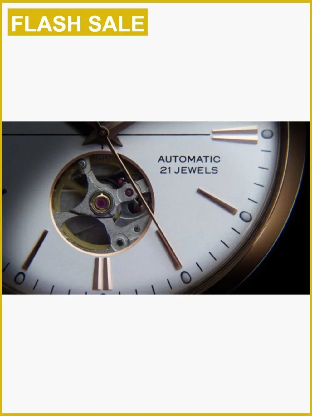 Automatic Watch Black Leather 41mm Stainless Steel Men's